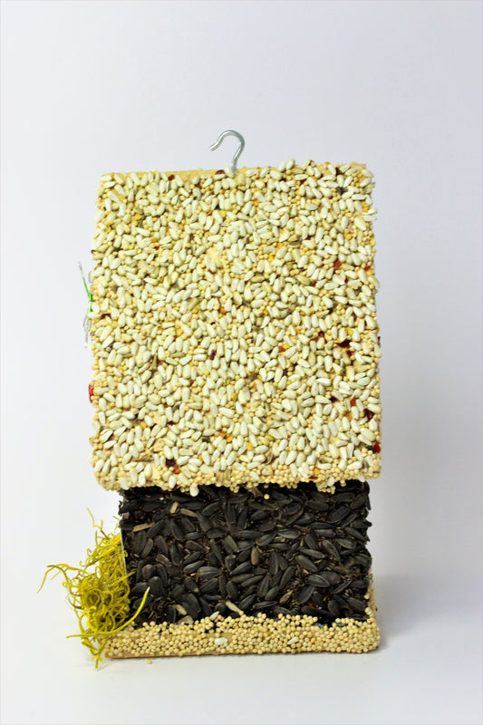 Christmas Bird Feeder - Light Roof tall Birdhouse